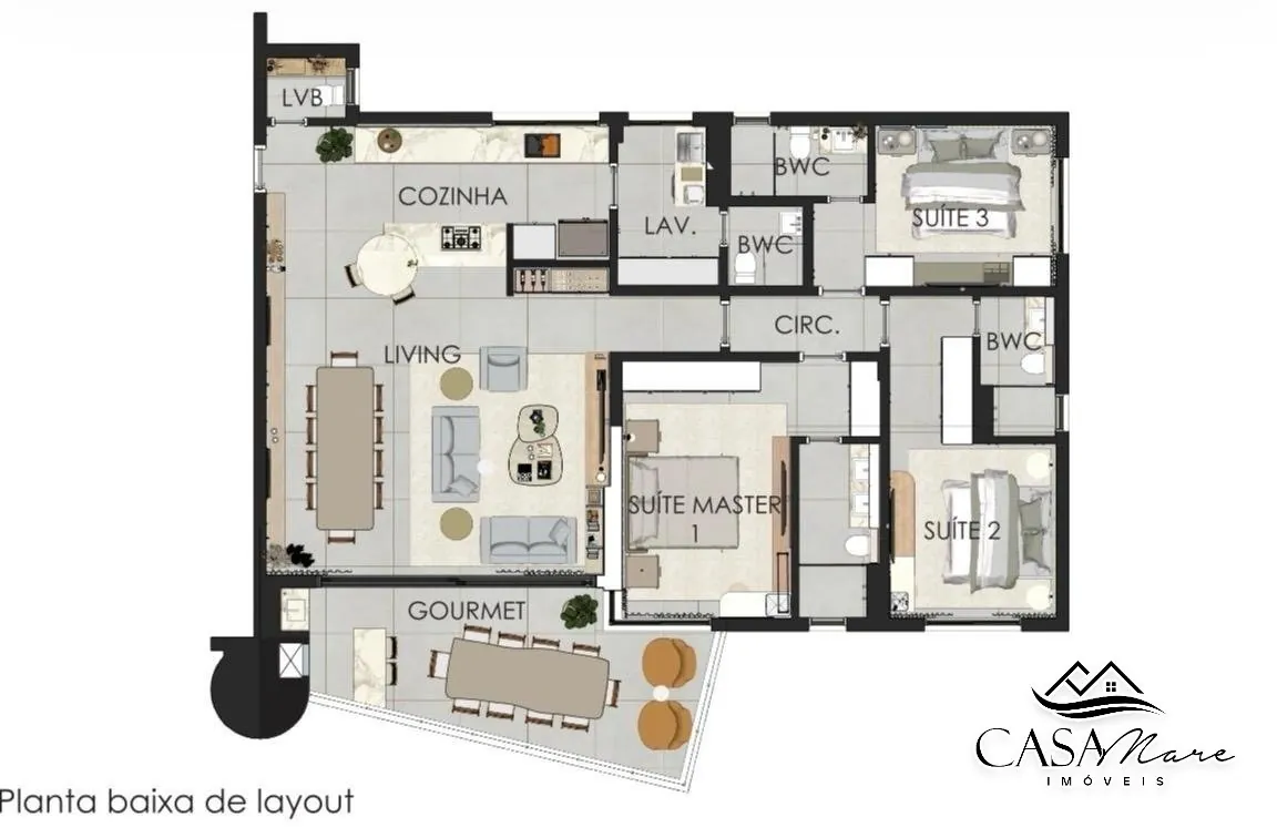 Apartamento com 3 suítes e vista para o mar no Cacupé, foto 2